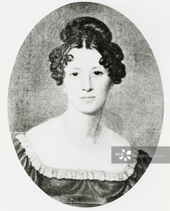 英国地质学家玛丽·曼特尔肖像图片素材