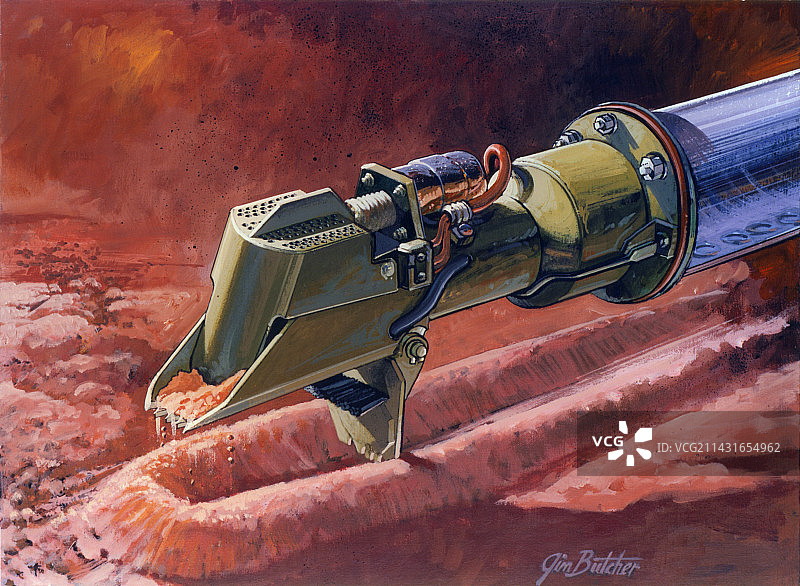 维京着陆器采集火星土壤样本的艺术作品图片素材