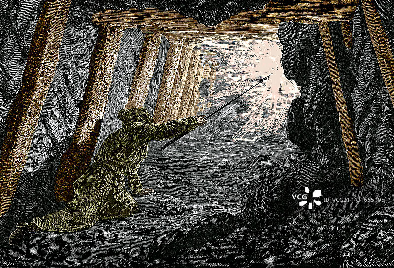 19世纪煤矿开采图片素材