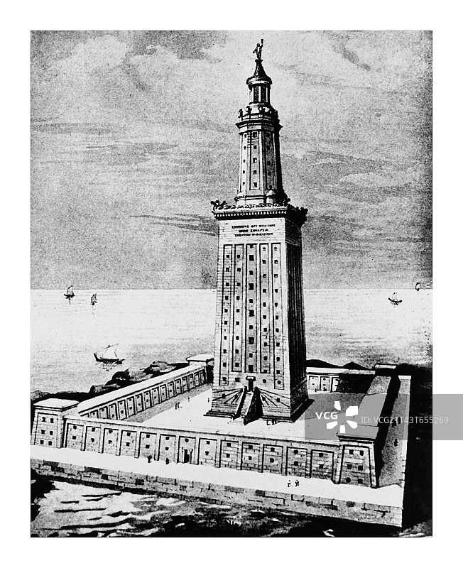 埃及亚历山大灯塔图片素材