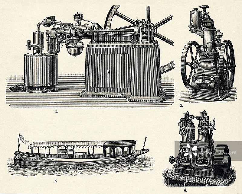 早期汽油发动机图片素材