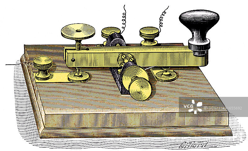 摩尔斯电报键图片素材