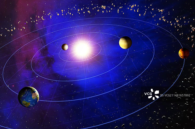 太阳系内部行星艺术图图片素材