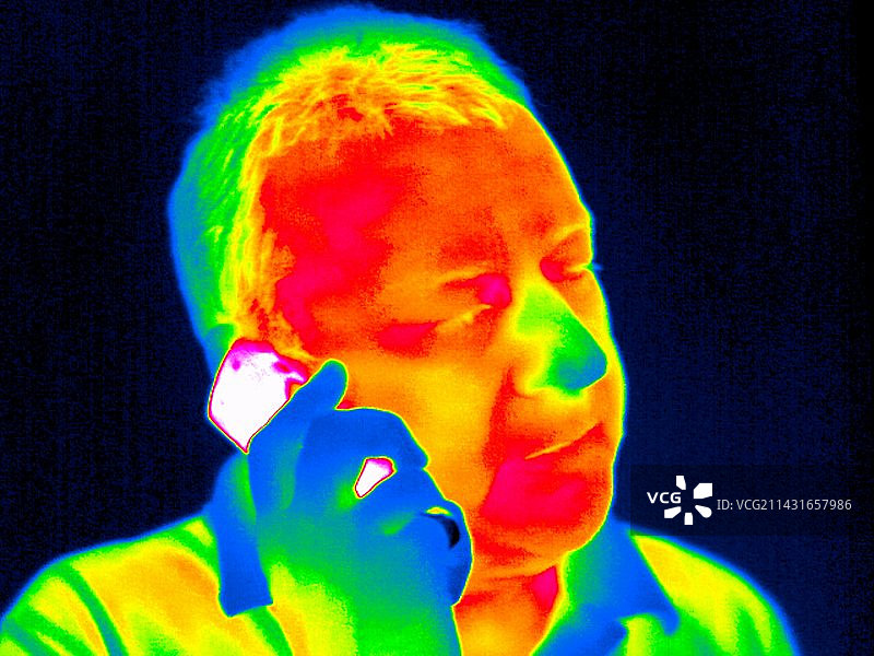 手机使用热成像图图片素材