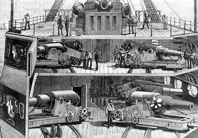 装甲舰内部剖视图图片素材