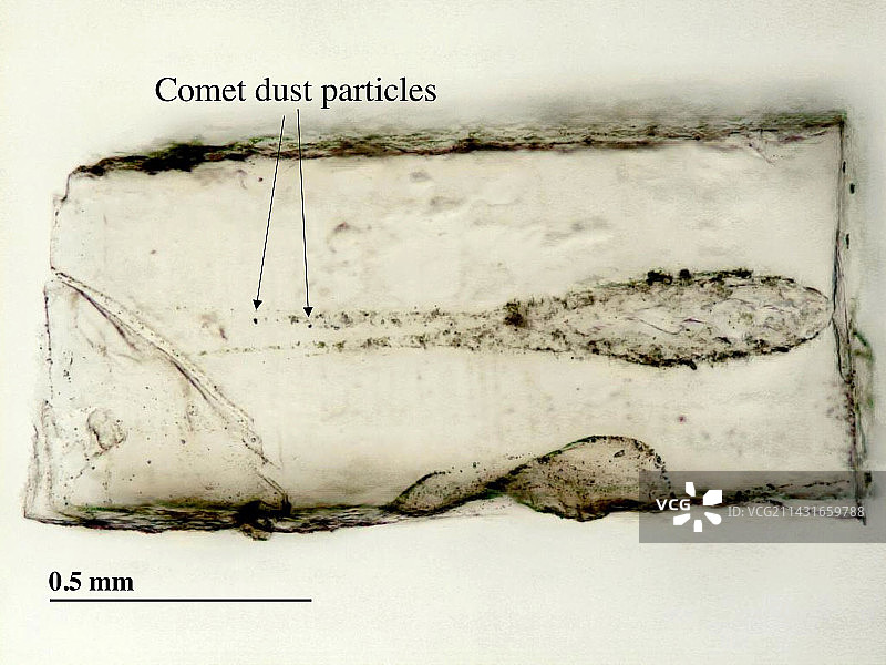 带有彗星尘埃撞击的星尘气凝胶图片素材