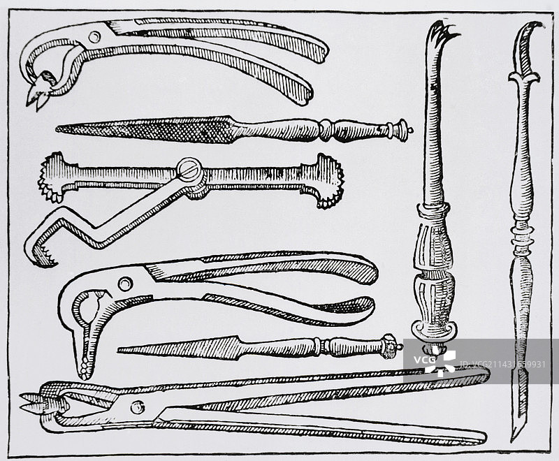 17世纪的牙科器械图片素材