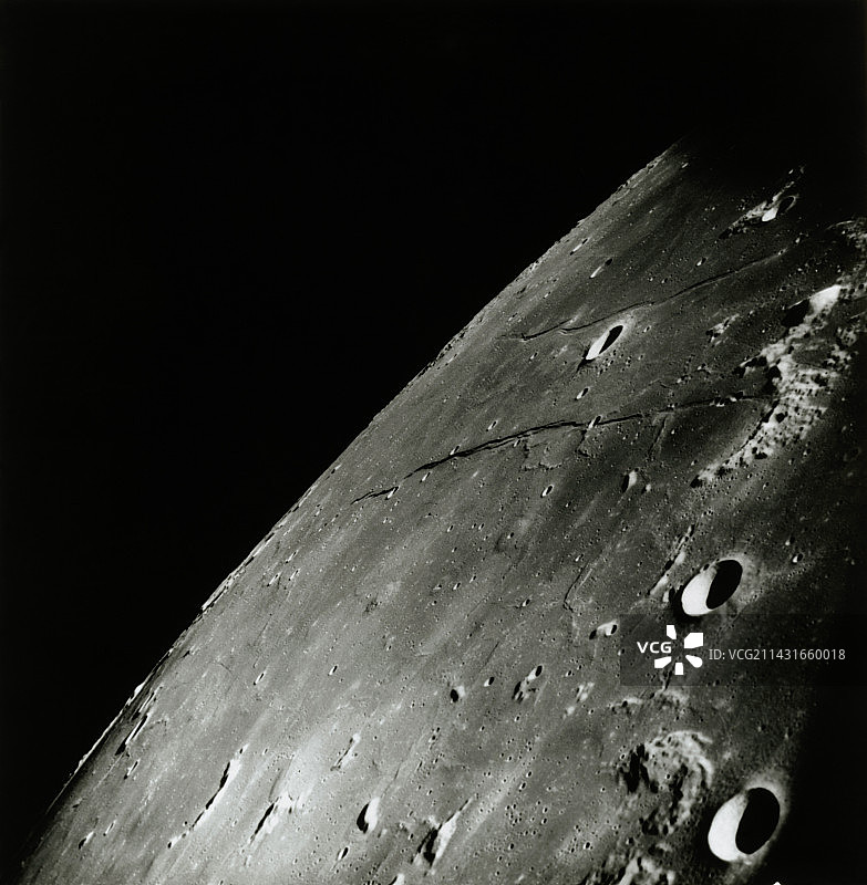 阿波罗8号拍摄的科西陨石坑图片素材