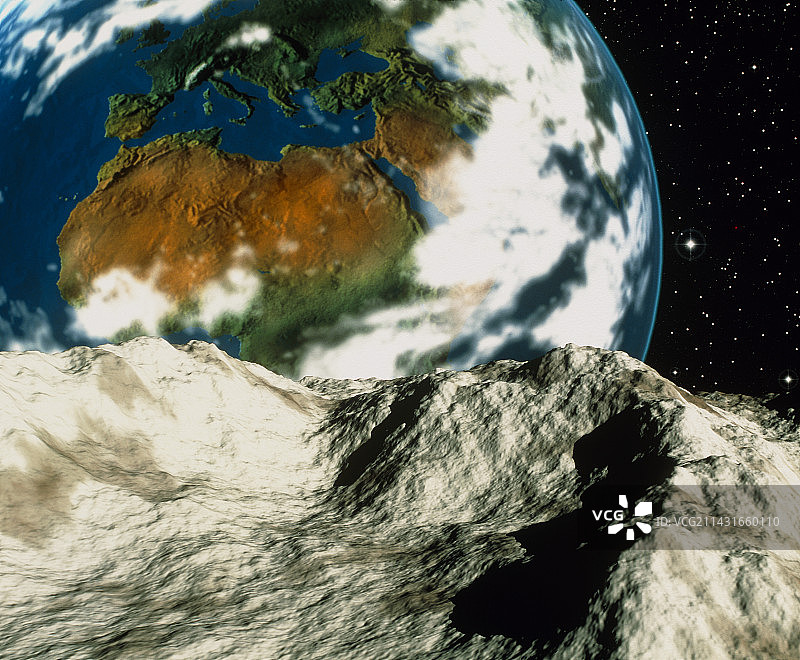 小行星接近地球的美术作品图片素材