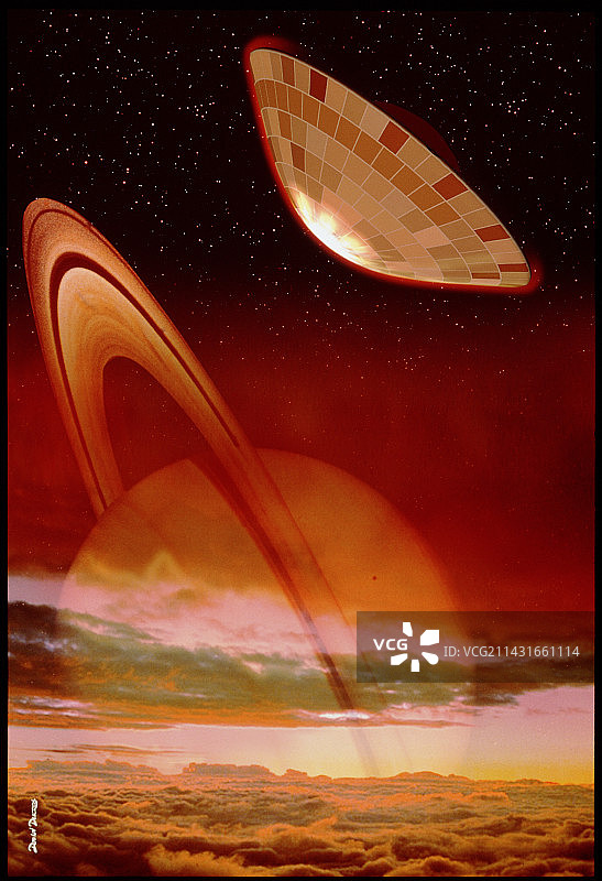 惠更斯探测器进入土卫六大气层图片素材