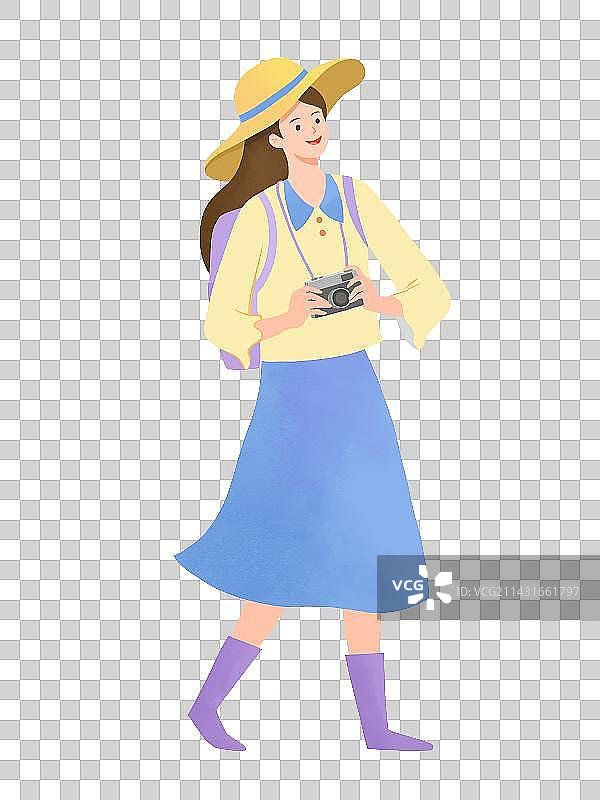 《春游女孩》图片素材