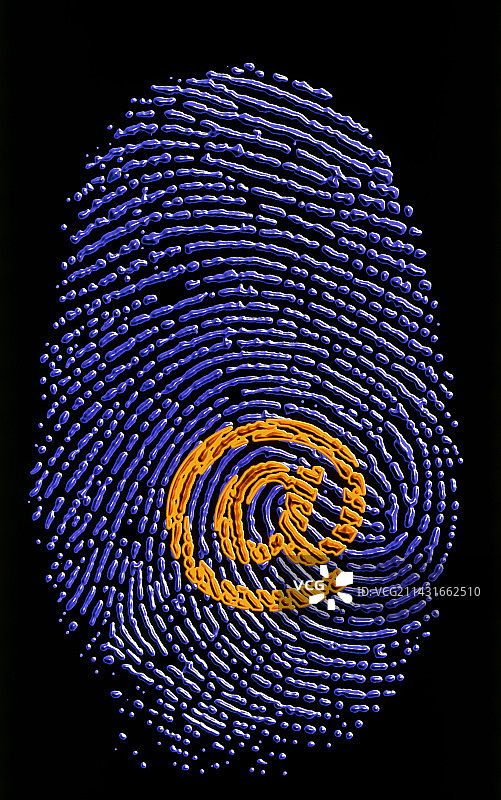 电子邮件地址“@”符号和指纹的美术作品图片素材