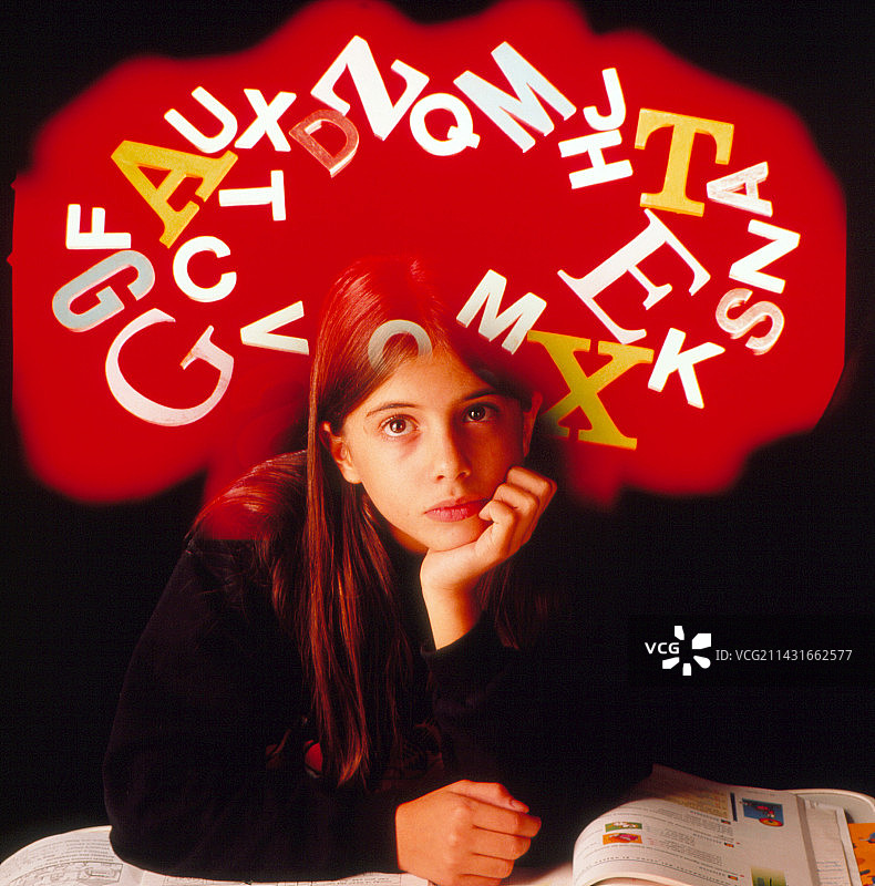 患有阅读障碍的儿童抽象图像图片素材