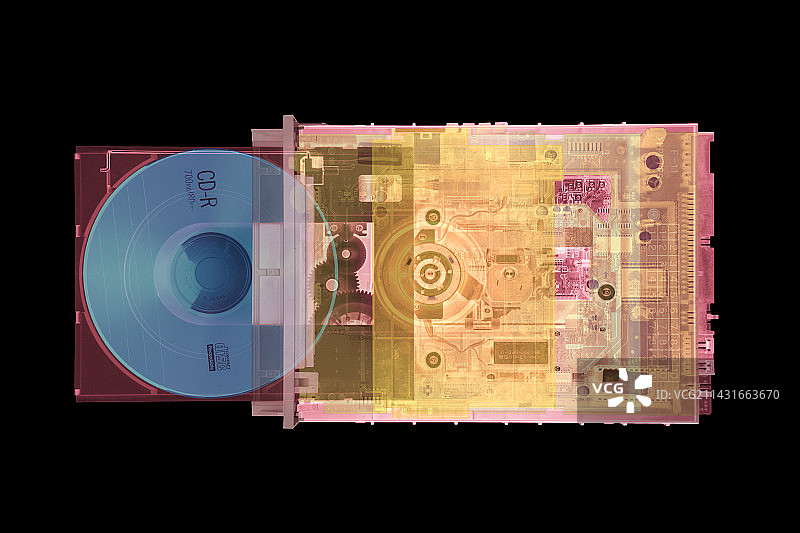 CD光驱彩色X光片图片素材