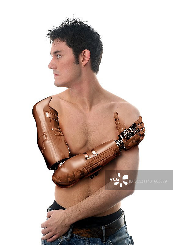 赛博机械手臂合成图图片素材