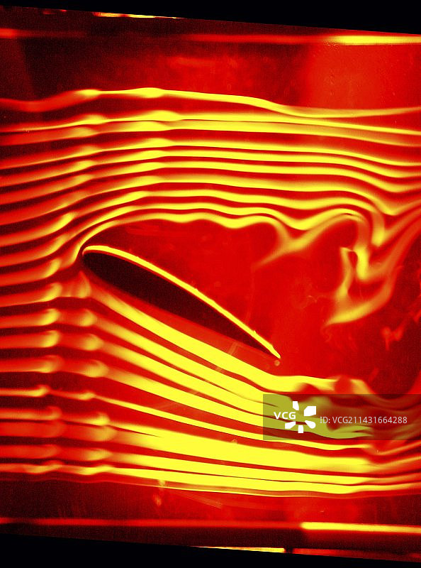 飞机机翼模型的风洞图像图片素材