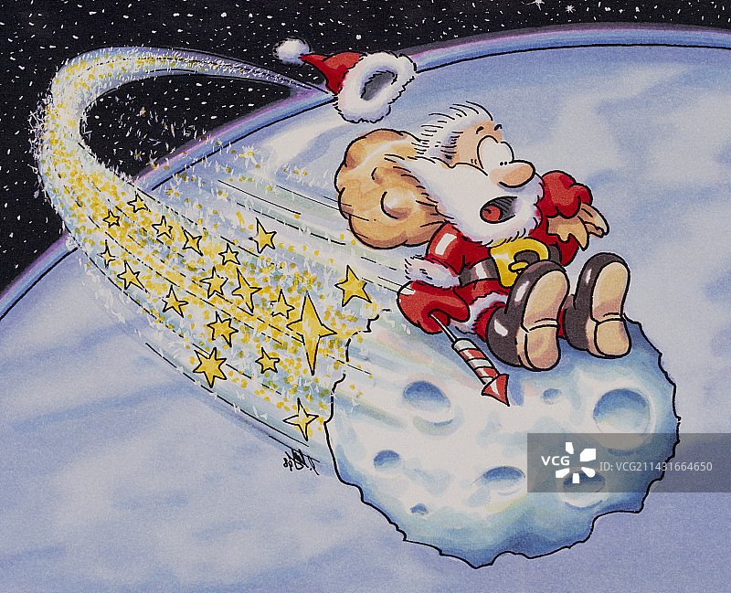 小行星上的圣诞老人图片素材