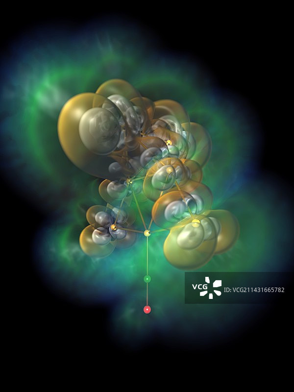 铂催化剂分子建模图片素材