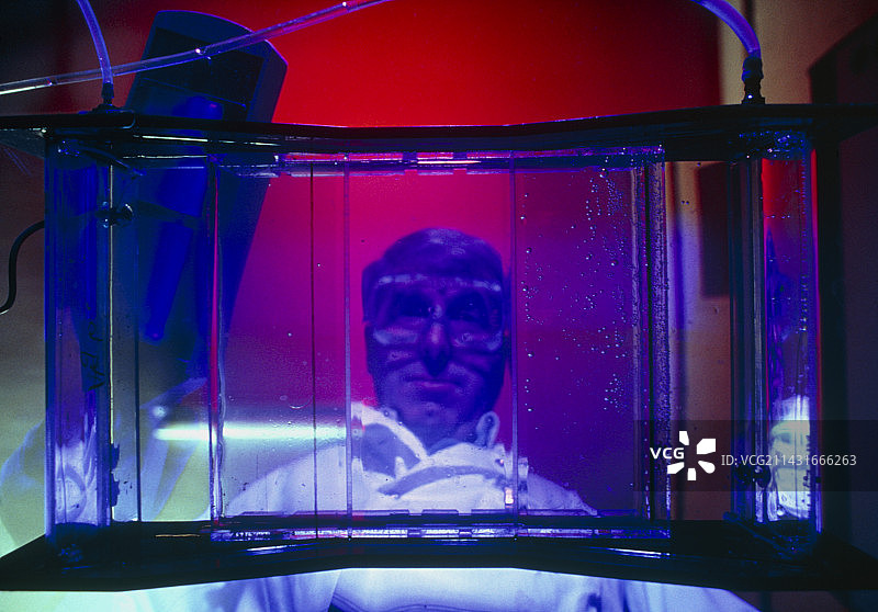 科学家检查电泳进展图片素材