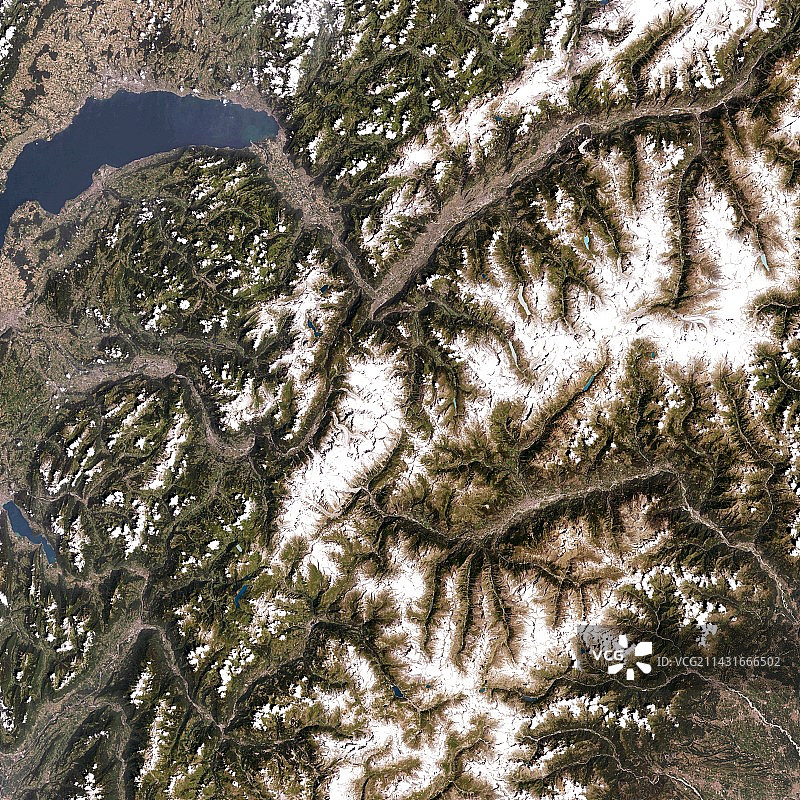 勃朗峰卫星图像图片素材