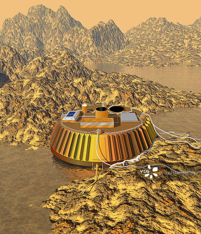 惠更斯探测器在土卫六表面图片素材