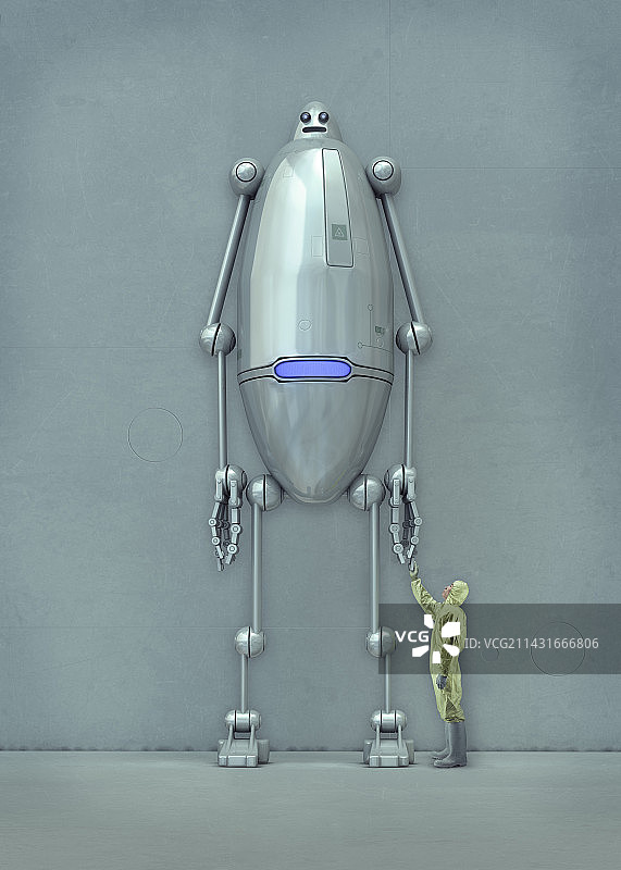 安卓机器人与技术员图片素材