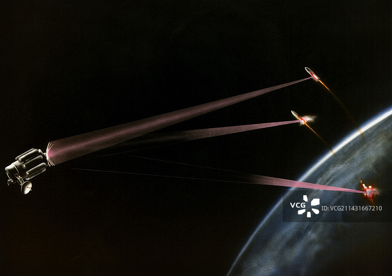 基于太空的SDI激光器的艺术家印象图片素材