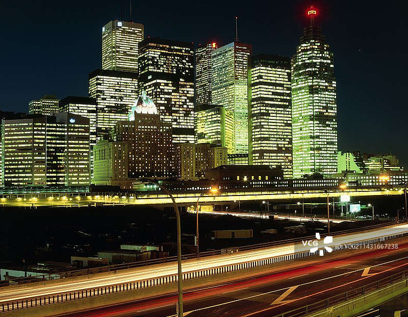 加拿大多伦多夜景延时照片图片素材