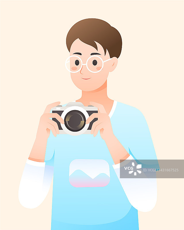 摄影的男孩图片素材