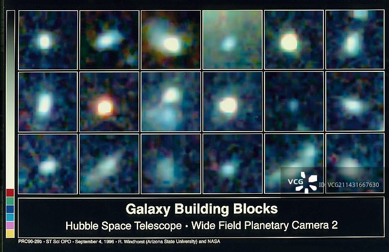 哈勃深空场拍摄的年轻星系图片素材