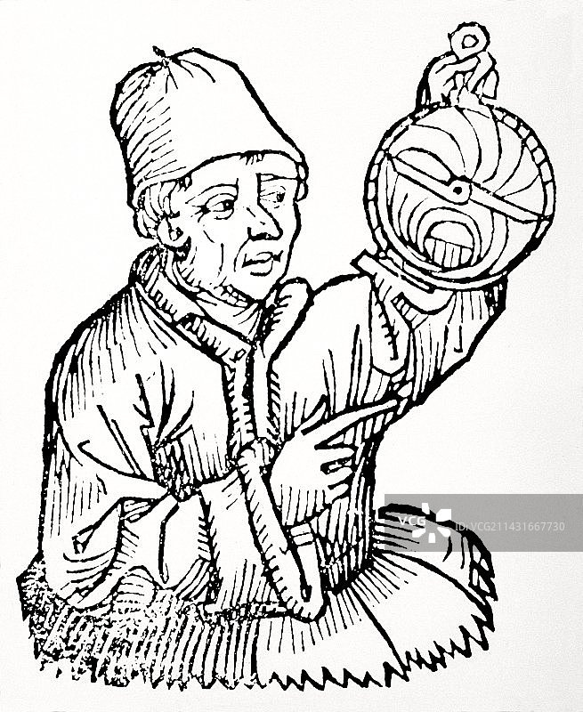 天文学家与他的星盘图片素材