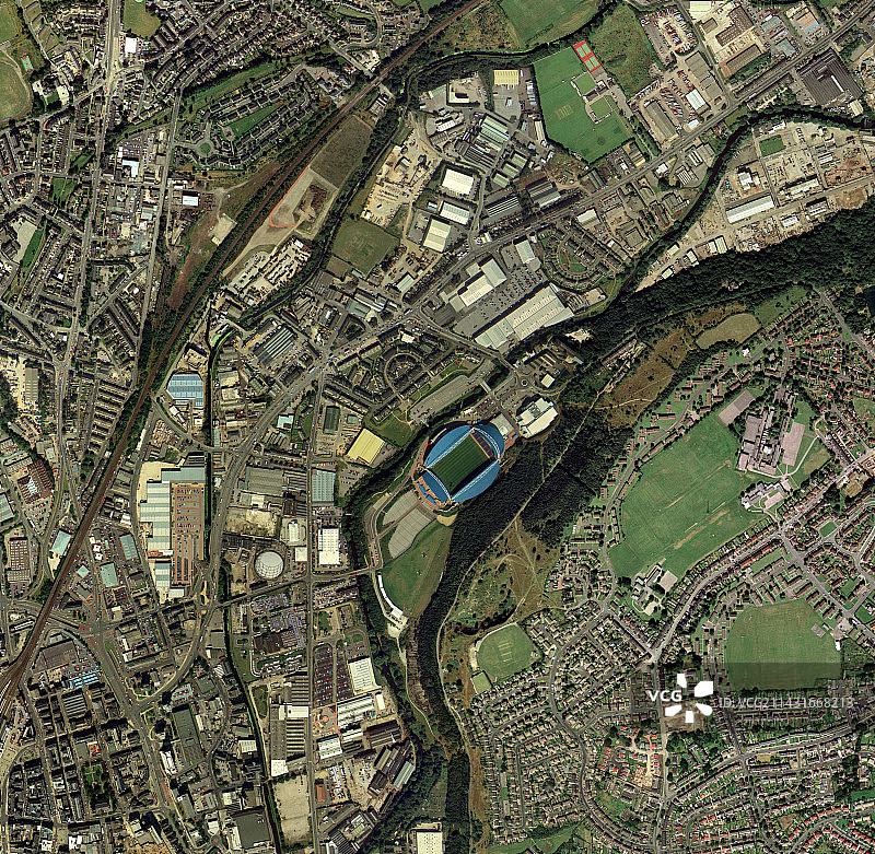 英国哈德斯菲尔德鸟瞰图图片素材