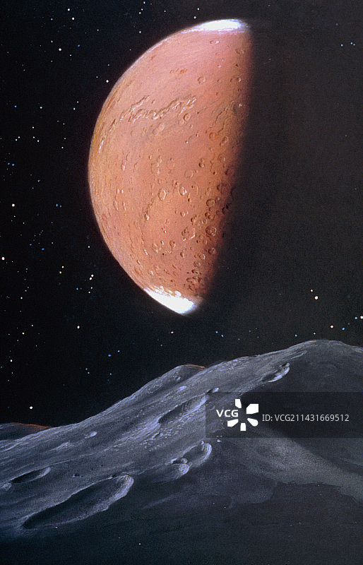 从卫星上看火星插画图片素材