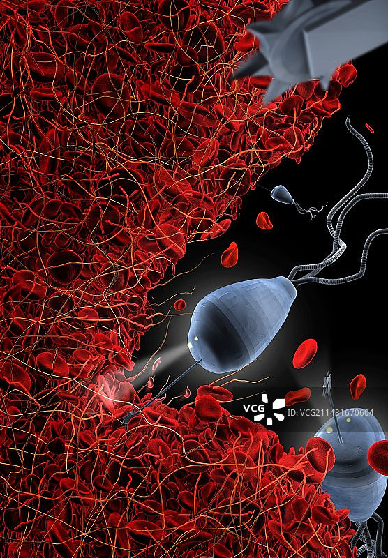 医疗纳米机器人，艺术作品图片素材