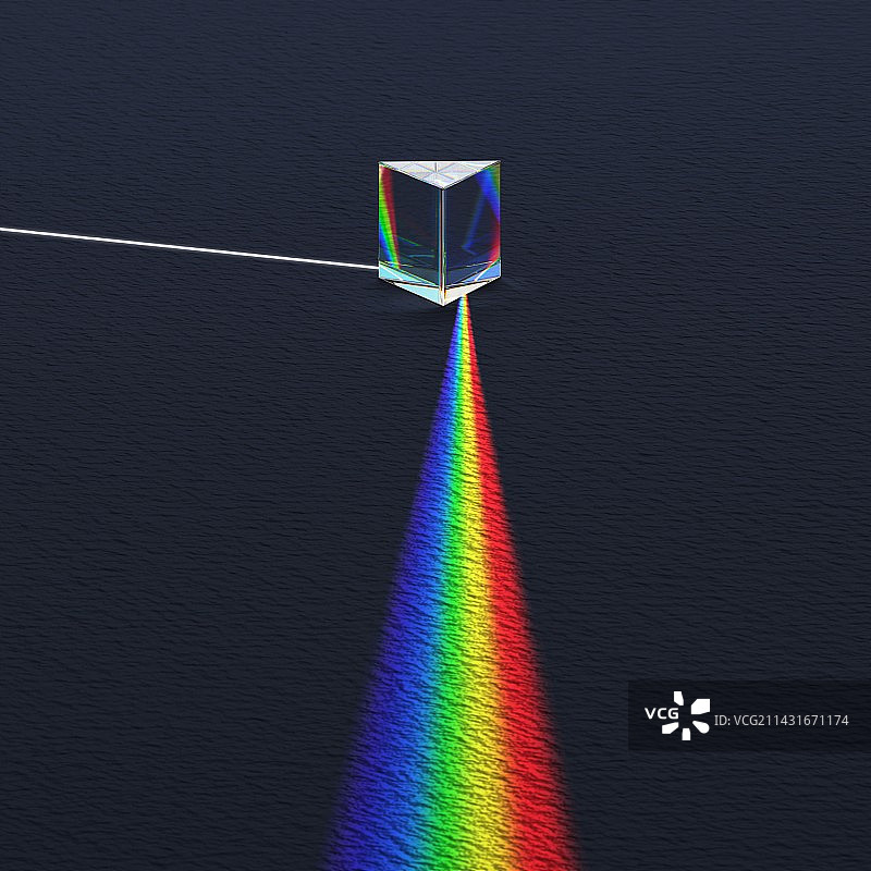 棱镜将光线分散成光谱图片素材