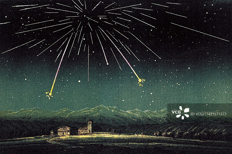 流星雨历史艺术作品图片素材