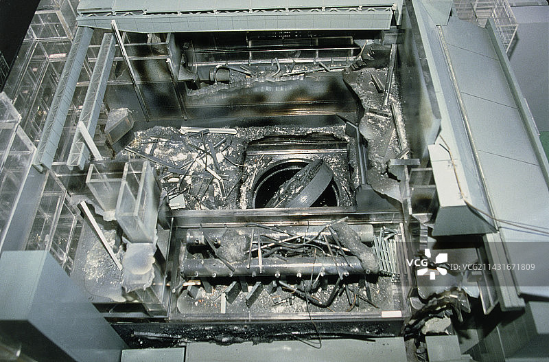 切尔诺贝利4号反应堆的废墟模型图片素材