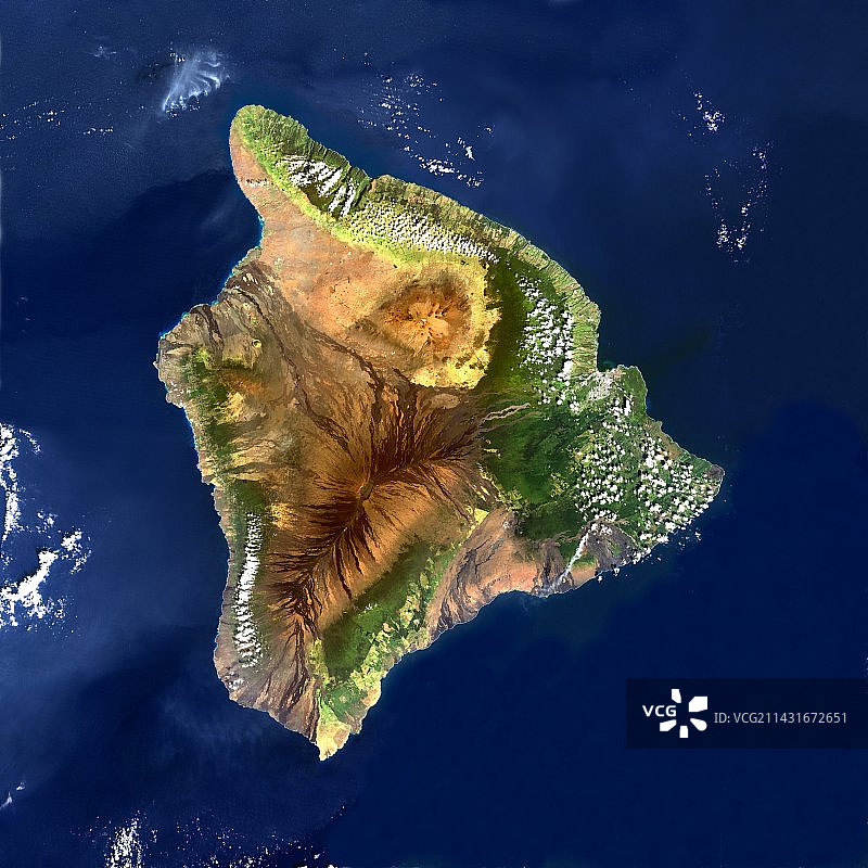 夏威夷卫星图像图片素材