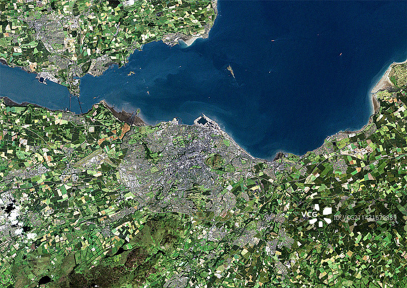 英国苏格兰爱丁堡卫星图像图片素材