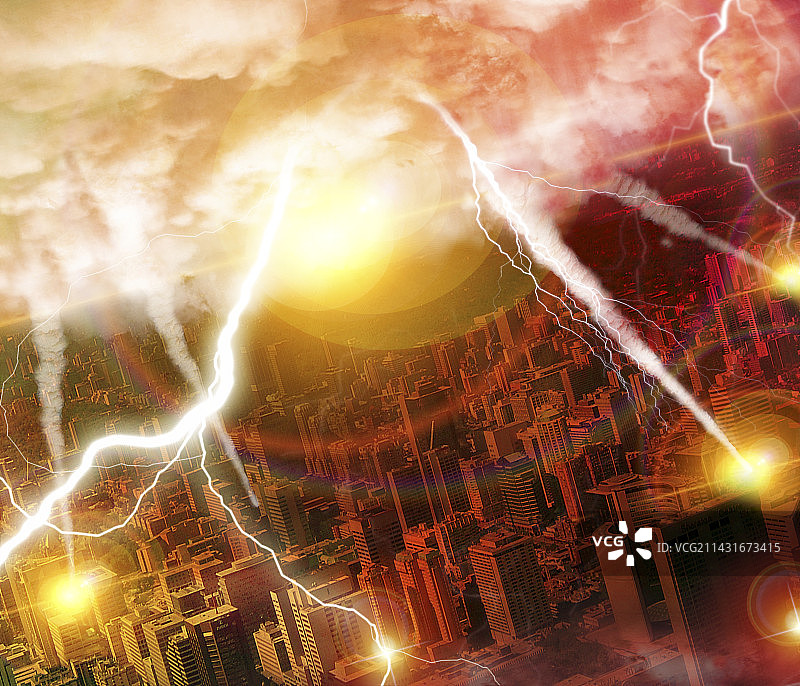 小行星撞击地球图片素材