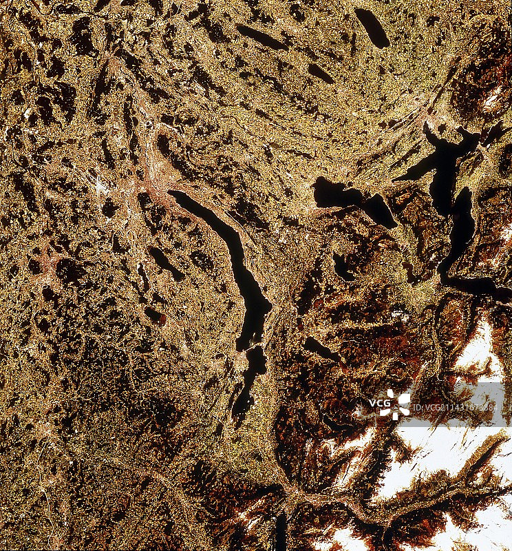 从太空看苏黎世及其周边地区图片素材