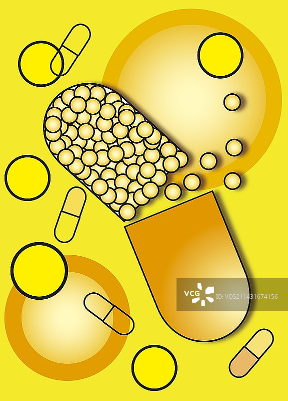 破损的胶囊图片素材