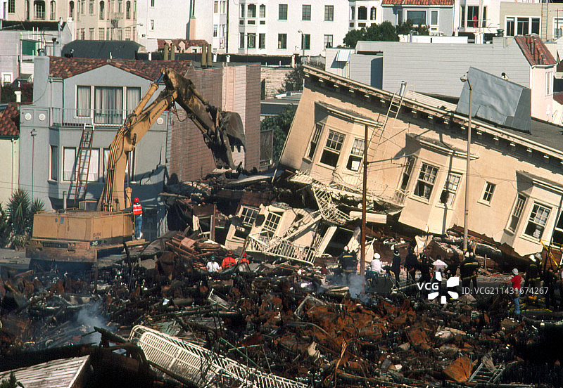 1989年地震后的码头区图片素材