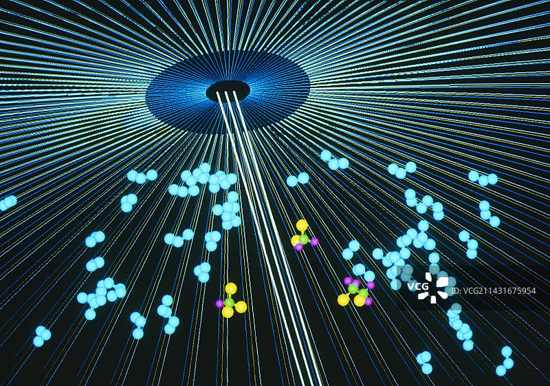分子图形艺术家视角的臭氧层空洞图片素材
