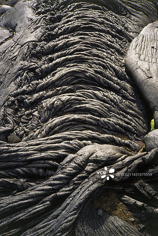 夏威夷基拉韦厄火山冷却的熔岩图案图片素材