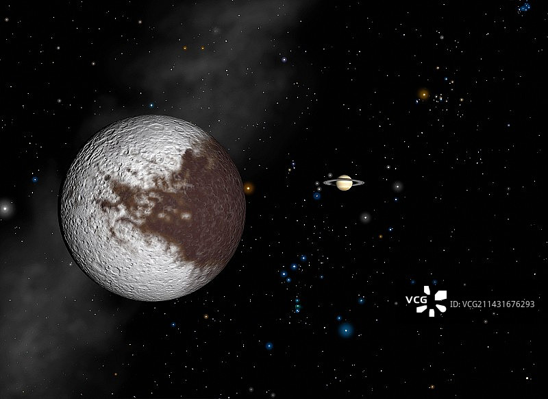 伊阿珀托斯和土星图片素材