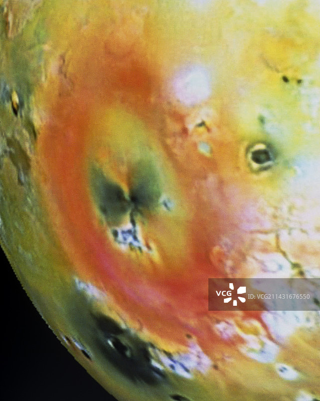 伽利略号宇宙飞船拍摄的木卫一表面图像图片素材