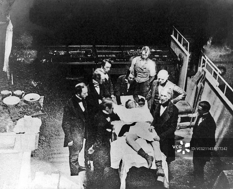 1850年首次麻醉的重现图片素材