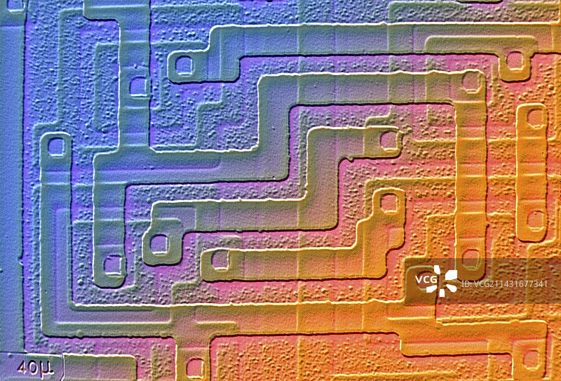 集成芯片表面扫描电镜图图片素材
