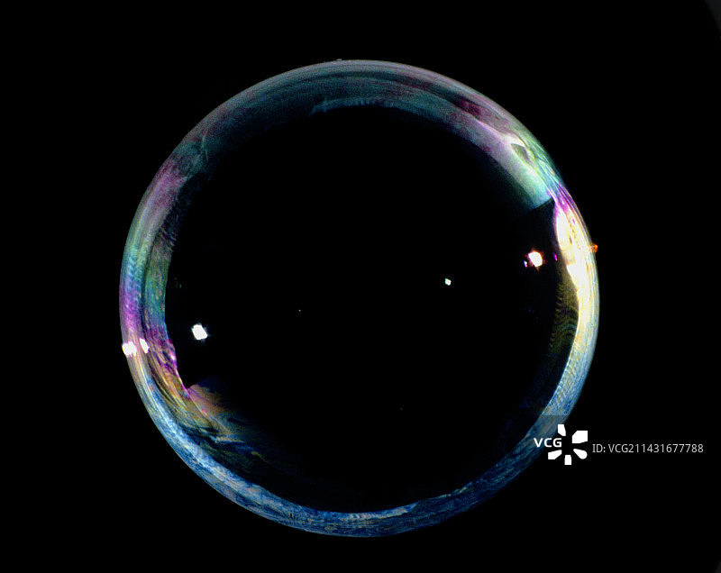 带有彩色图案的肥皂泡图片素材